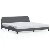 Vidaxl Posteljni okvir Dover temno siv 200x200 cm žamet
