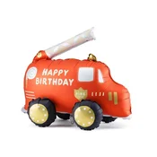 Stoječi folijski balon gasilci Happy Birthday, 67 × 53 cm, mešane barve