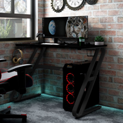 vidaXL Gaming miza z nogami ZZ-oblike črna 90x60x75 cm