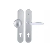Varnostna armatura TWIN DAVID/LEAF HTSI 4500 (CH-SAT), gonilka levo/krogla, Odprtina za cilindrični vložek PZ, Twin CH-SAT (krom mat), 72 mm