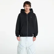 Mikina Nike Solo Swoosh Mens Full-Zip Fleece Hoodie Black/ Black/ White XS