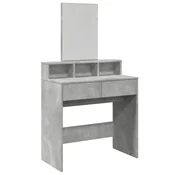 Vidaxl Toaletna mizica z ogledalom betonsko siva 80x41x144,5 cm