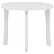 Vidaxl Vrtna miza bela 89 cm plastika
