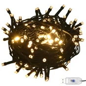 Vidaxl LED lučke s 150 LED diodami toplo bele 15 m PVC