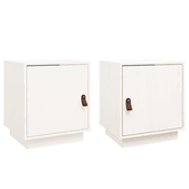 Vidaxl vidaXL Nočne omarice, komplet 2, bele, 40x34x45 cm, masiven borov les