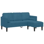 Set sofe s jastukom Plava Poliester