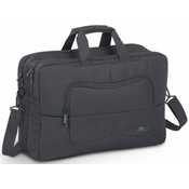 RIVACASE 8455 Tegel Collection Full Size Laptop Bag 17.3 Water Resistant Polyester Soft Handle/Shoulder Strap Black 8455