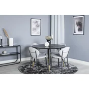 Venture Design Jedilna miza in stol komplet Dipp in Vault miza 115 cm stol 61,5x80x46 cm črna siva