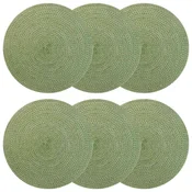 vidaXL Placemeti iz jute 6 pcs Olivno zelena O 30 cm 100% Tossa juta