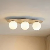 TK Lighting Stropna svetilka Cloud, bež, 3-žarčasta, steklo, dolžina 51 cm, G9 - otroška soba - bež, bela