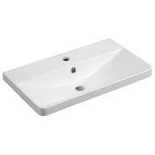 AQUALINE Elegantno Umyvadlo SEN iz Litéga Mramora, 61x35 cm, Bela