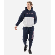 TUTA ITALIA 106 UOMO CON CAPP. BICOLORE IN FELPA BLU/GRIGIO CHIARO Tg. L
