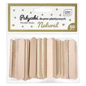 Interdruk Naturalne Drewniane PATYCZKI do PRAC Plastycznych 50 szt 65x10 mm