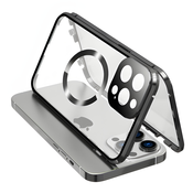 Magnetni Full-Body ovitek s steklom Stronghold MagLock za iPhone 15 - titanium black