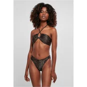 Womens Brown Bikini AOP Hot V Bikini