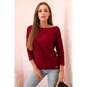 Kesi Womens blouse with a boat neckline burgundy