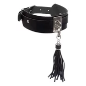 KINKY DIVA Ovratnica s Resicami Črna/Srebrna