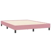 Vidaxl posteljni okvir brez vzmetnice roza 160x210 cm žamet
