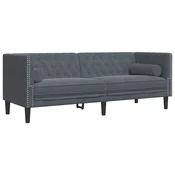 Vidaxl Kavč Temno siva 194 x 74,5 x 70,5 cm Žamet