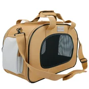 Mersjo Mersjo Voyager transportna torba za mačke in majhne pse do 8 kg, 4 vhodi, mehka blazina, rjava, 45 × 21,5 × 30 cm