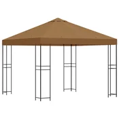 Gazebo 3 x 3 m Bež Poliester i celik 190 gsm