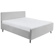 MID.YOU OBLAZINJENA POSTELJA 180 cm  x 200 cm , tekstil, leseni material svetlo siva