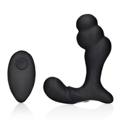 Ouch! Stacked Vibrating Prostate Massager with Remote Control Black