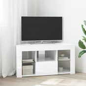 vidaXL Kotna LED TV omarica Visoki sijaj bela 104 x 40 x 50 cm