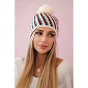 Kesi Cap with a pompom Hanna K328 ecru