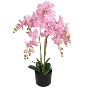 vidaXL Umetna rastlina orhideja v loncu 75 cm roza