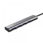 USB HUB TRUST Halyx, 4-port, USB 3.2, sivi (24947)