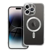 shumee Ovitek Electro MAG, združljiv z MagSafe, za iPhone 14 Pro Max, srebrn