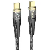 Hoco Kabel USB-C na USB-C Hoco 3 A, 60 W, 1,2 m, U121, črn