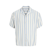 JACK & JONES Srajca JJEJEFF safir/svetlo modra/naravno bela