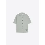 Bershka Srajca  temno zelena / bela