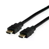 Kabel VALUE HDMI 2.0 - HDMI 4K60Hz visoke brzine + Ethernet, A-A, M/M, ojačani priključak, 7,5 m, crni 11.99.5695-10