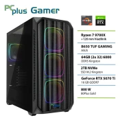 PCPLUS Gamer Ryzen 7 9700X 64GB 2TB SSD RTX 5070Ti 16GB gaming namizni računalnik