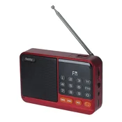 Setty mini FM radio s Bluetooth zvučnikom SFM-01M crveni