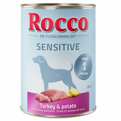5 + 1 gratis! Mokra pasja hrana Rocco Sensitive 6 x 400 g - Divjačina & rezanci