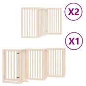 shumee vidaXL Ograda za pse z vrati zložljiva 12 panelov 600 cm topolovina