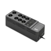 APC UPS, 650VA, 230V, 1 USB prikljucak za punjenje, 8 Schuko CEE7/7 uticnica, Crni