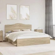 vidaXL vidaXL Konstrukcija postelje Sonoma 200 x 200 cm Masivno borovo les, (5000102263)