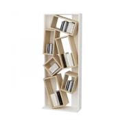Hanah Home Carmen White Oak Polica za knjige 63x153.6x24cm, Bela