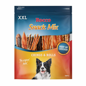 Rocco Chicken Snack XXL miješano pakiranje - Miješano pakiranje 1 kg: Rolls pileca prsa, Chings pileca prsa