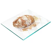 shumee Dekorativna steklena deska za rezanje in serviranje kruha in pšenice 60x52 cm