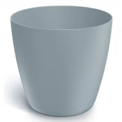shumee Svetlo siv mat plastični cvetlični lonček 11,9 x 10,9 cm z gladkim pokrovom za rože Mate
