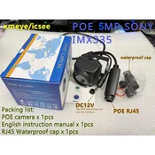 KJB Mini vodoodporna IP kamera PoE z nočnim vidom 5 MP Sony IMX335, PoE, objektiv 3,6 mm