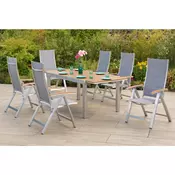 Gardenson VRTNA GARNITURA SAN REMO aluminij siva, naravne barve, srebrne barve