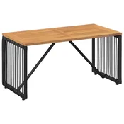 Vidaxl Zunanja miza Črna in rjava 80 x 40 x 40 cm poli ratan