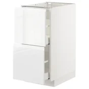 METOD / MAXIMERA Pod.ormaric, 2fronta/2vis.fioke, bela/Voxtorp v. sjaj bela, 40x60 cm